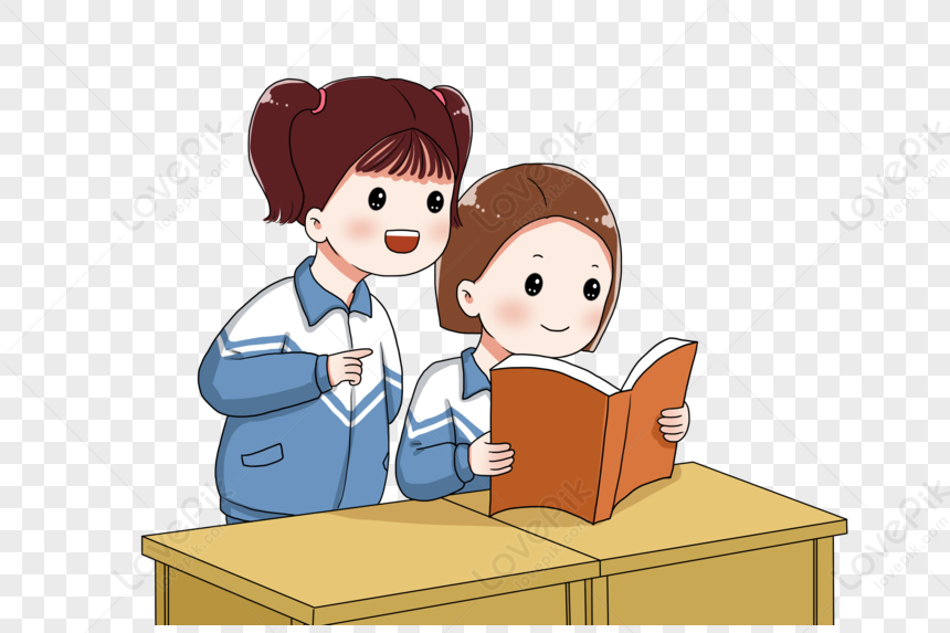 Girls Reading Together, School Season, School, Learning PNG Transparent ...