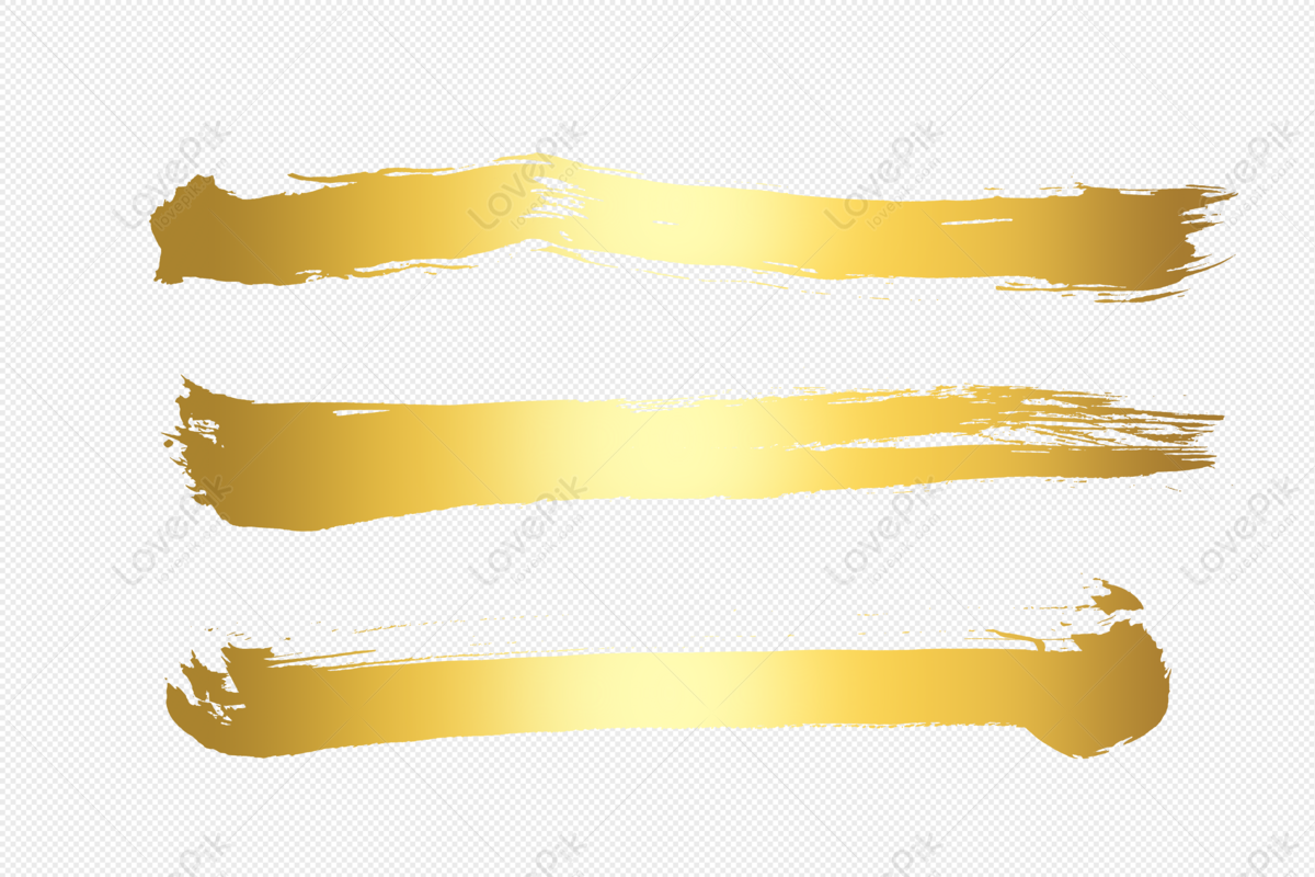 Gold Brush Stroke PNG Transparent Images Free Download, Vector Files