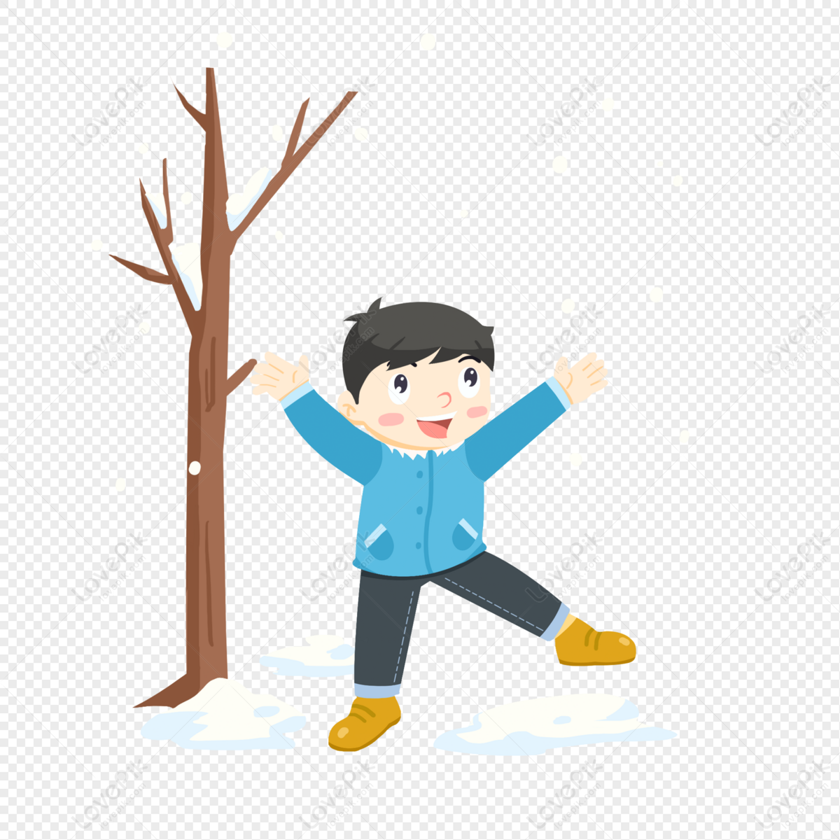 Está Nevando Niños Alegres Elementos De Dibujos Animados PNG Imágenes  Gratis - Lovepik