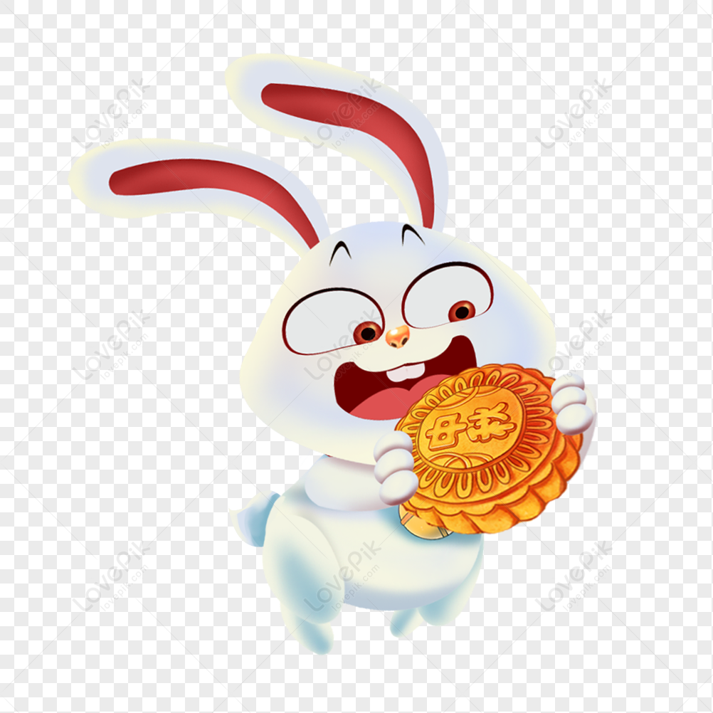 Jade Rabbit Eating Moon Cake PNG Free Download And Clipart Image For ...