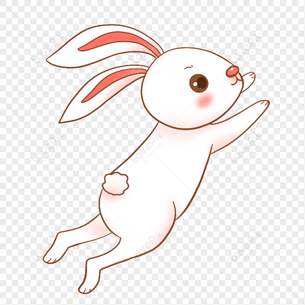 rabbit running clipart