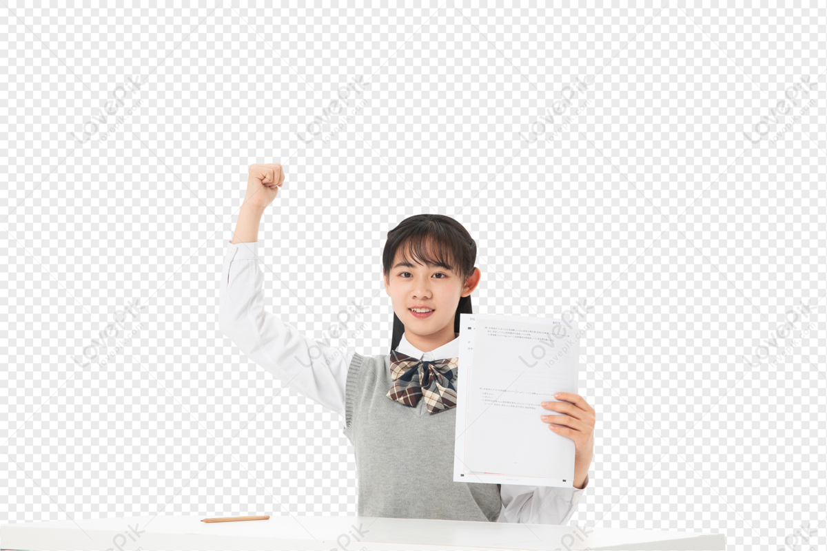 Junior high school girls doing homework in class, material, and homework, free deduction png transparent image