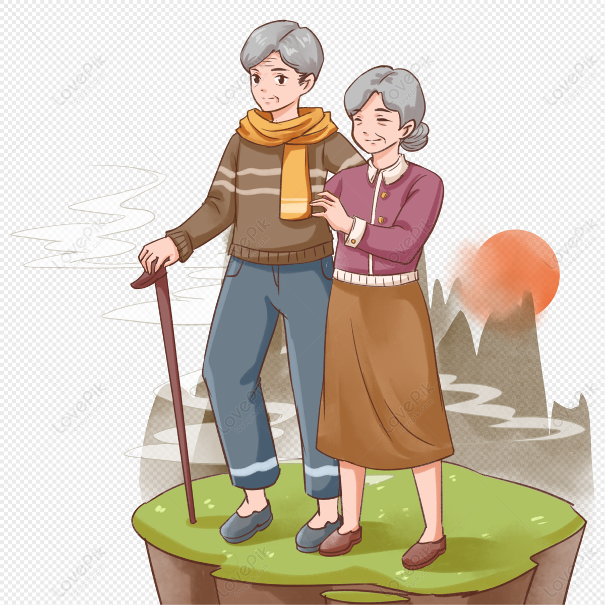 Old Couple Climbing PNG Transparent And Clipart Image For Free Download -  Lovepik | 401805226