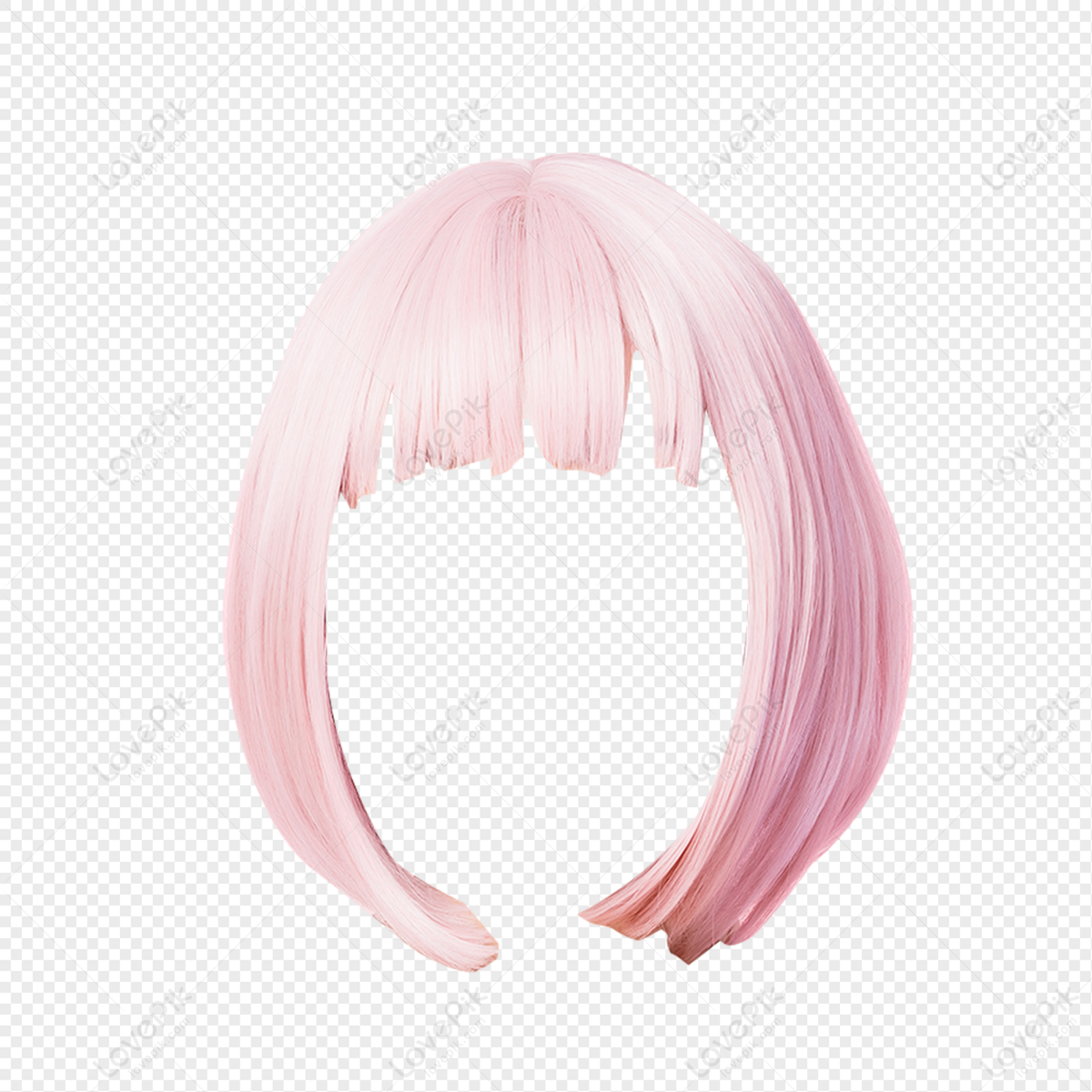 Pink Lady Hair Hairstyle Wig PNG Transparent And Clipart Image For Free  Download - Lovepik | 401770186