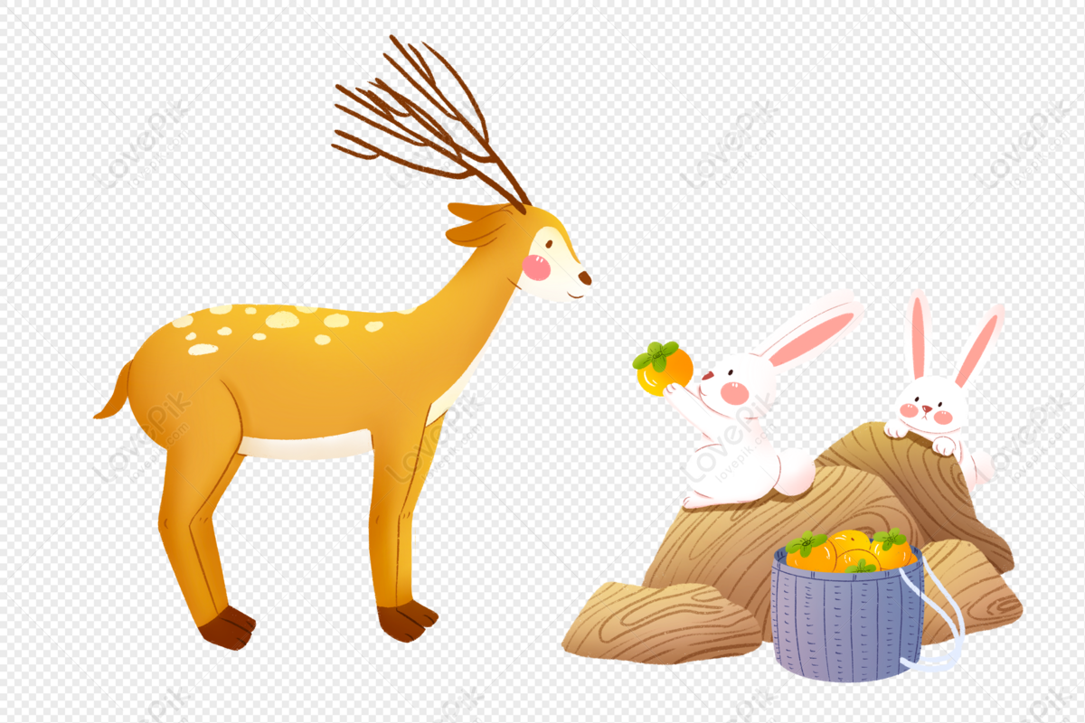 doe with bow clipart download