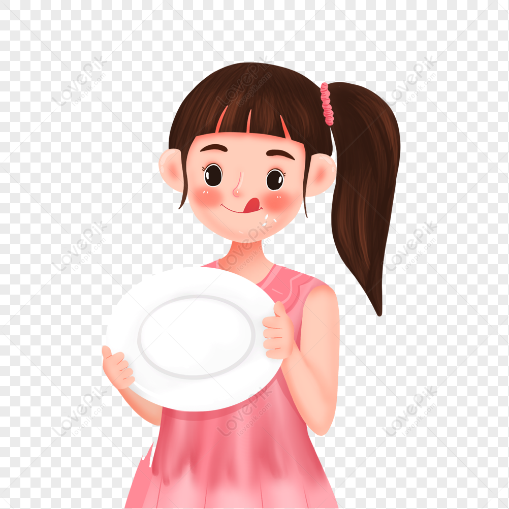The girl who finished the meal, civilization, eating, finish school png transparent image