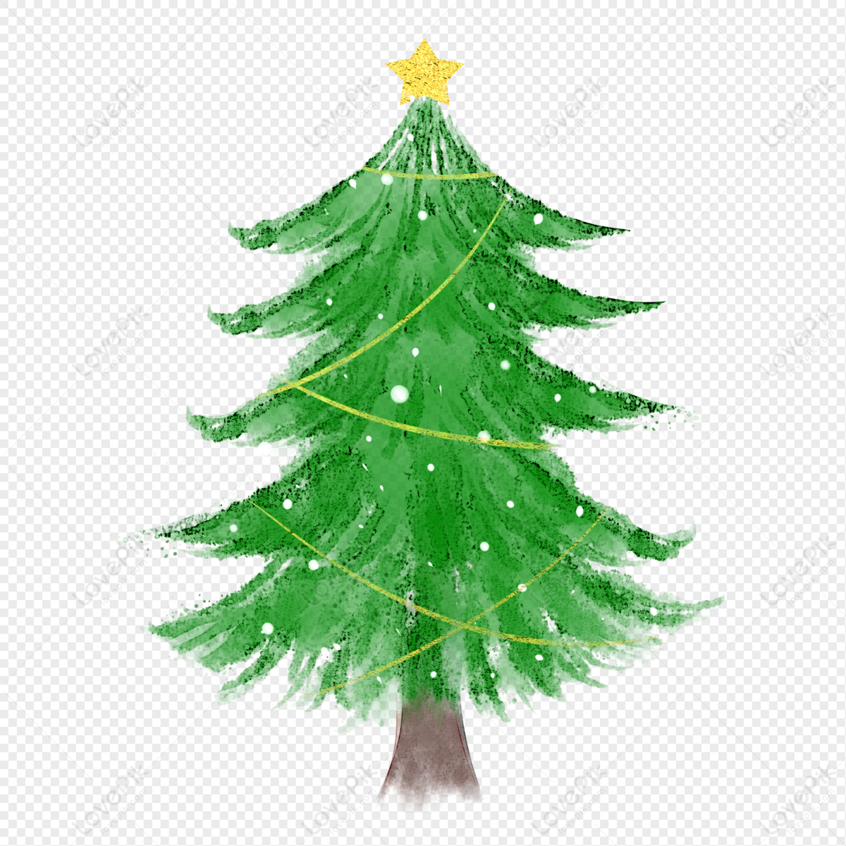 Watercolor Style Christmas Tree Png Image And Clipart Image For Free Download Lovepik