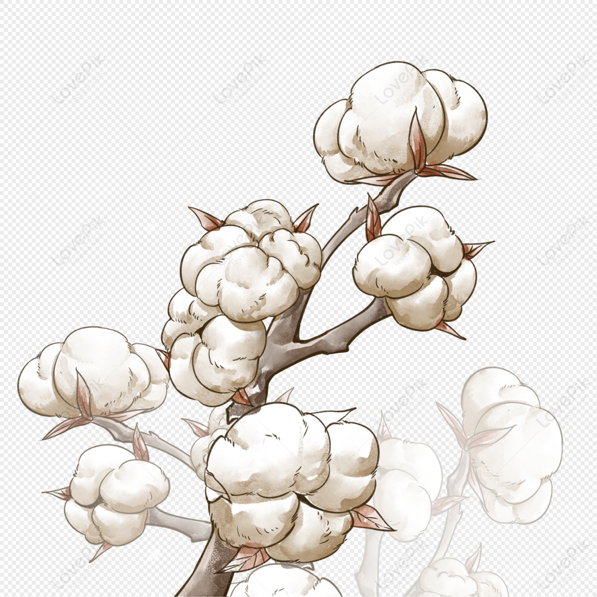 Watercolor Style Cotton Clump PNG Image Free Download And Clipart Image ...