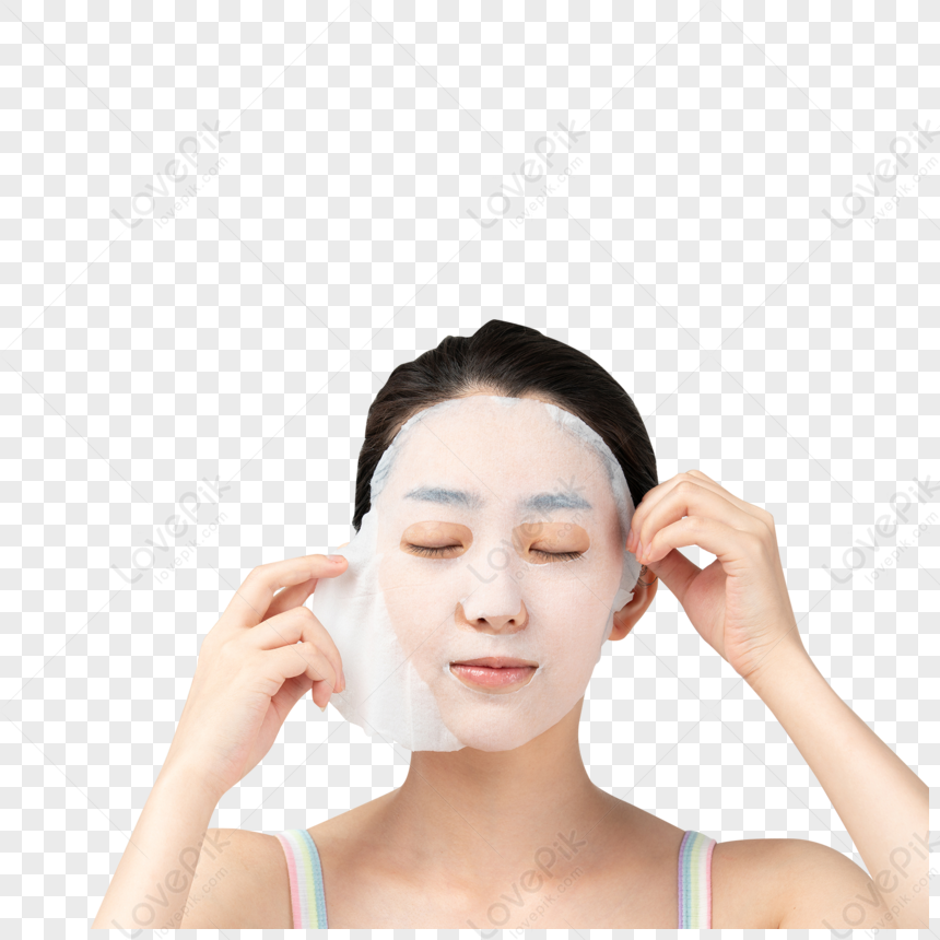 young-women-uncovering-facial-mask-young-material-womens-png-image