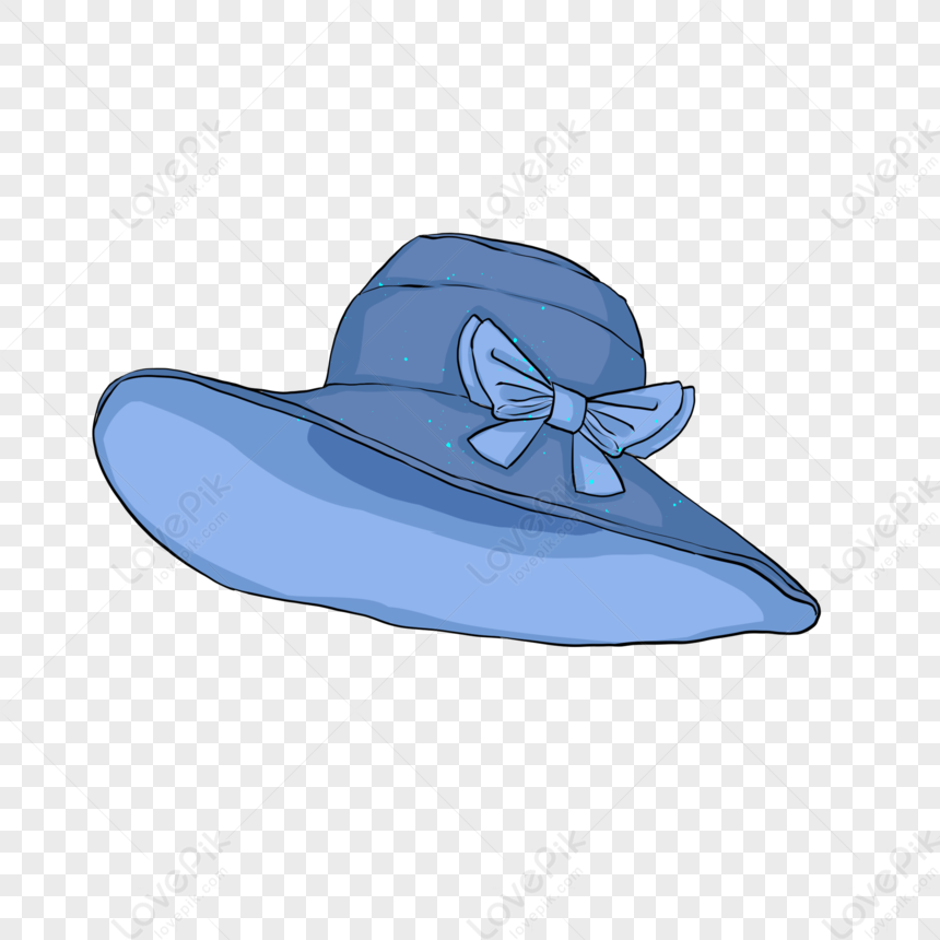 Blue Woman Sunscreen Hat, Hat Clipart, Hat Woman, Hat PNG White ...