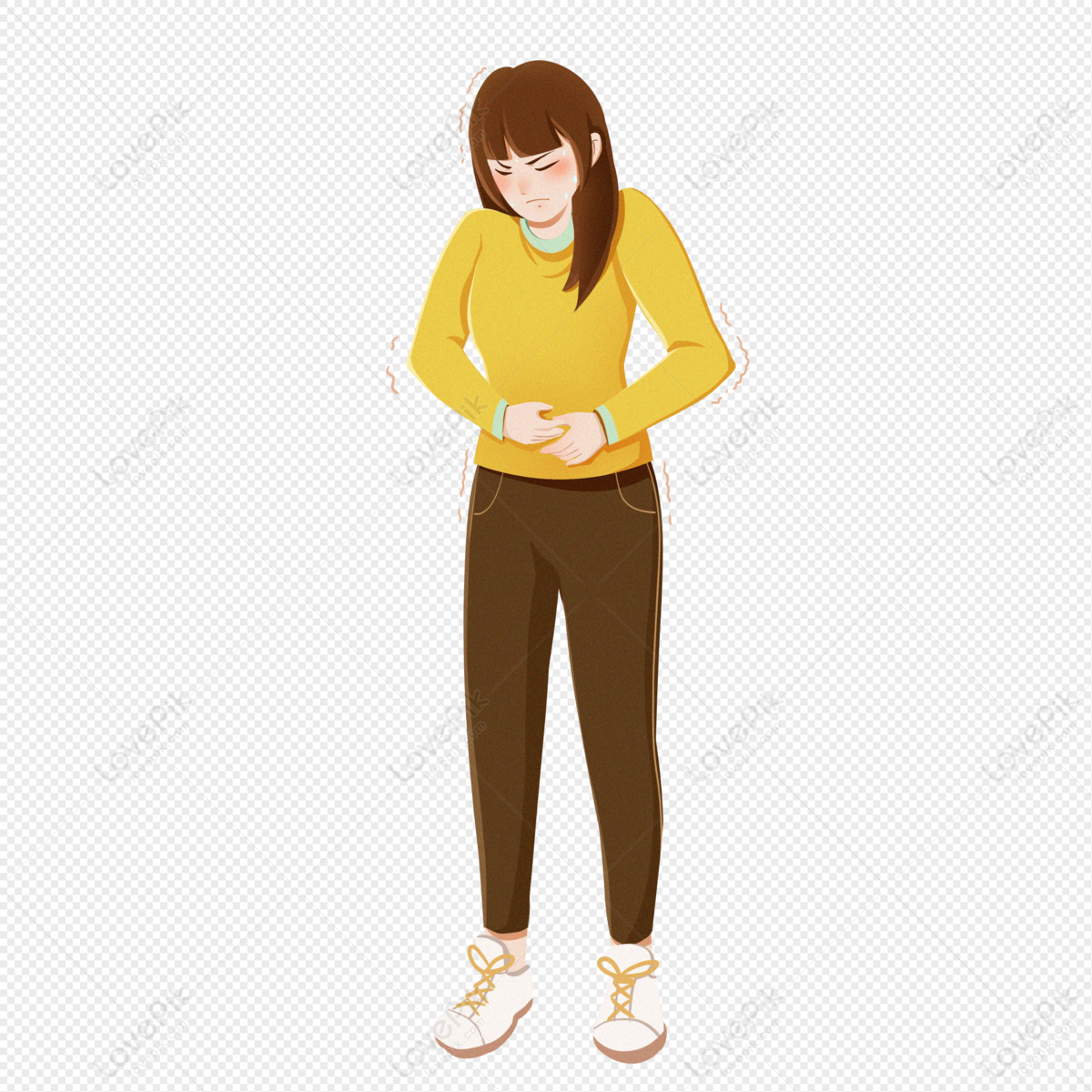 Cartoon Character Girl Sick Stomach Pain PNG Transparent Background And  Clipart Image For Free Download - Lovepik | 401915170