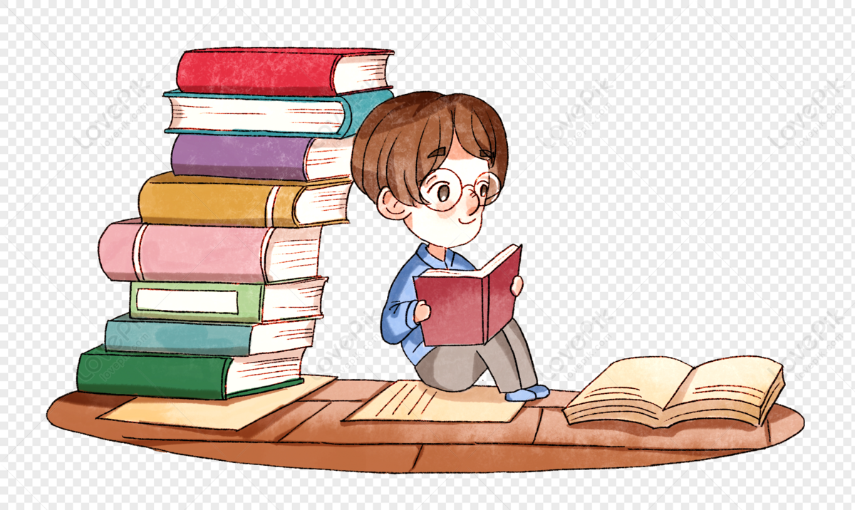 Cartoon European And American People Reading Books PNG Free Download And  Clipart Image For Free Download - Lovepik | 401913763