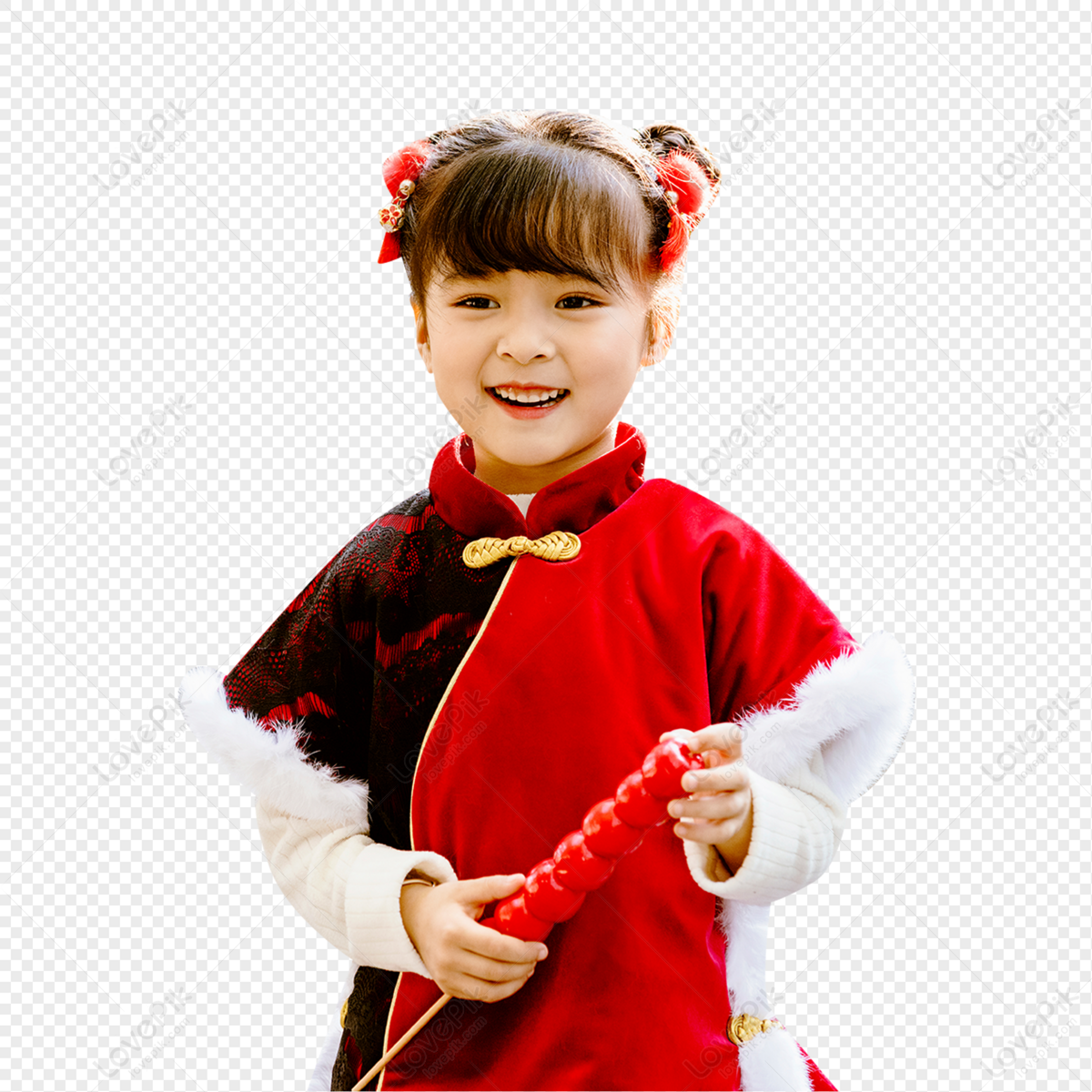 Chinese Style Children Strolling In The Park With Candied Haws PNG ...