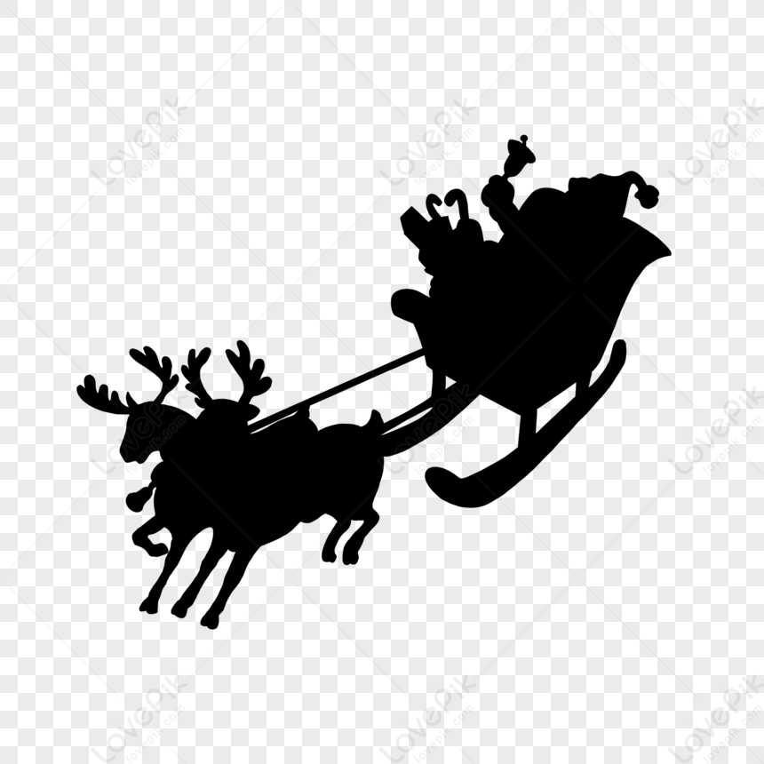 Christmas Santa Reindeer Sleigh Silhouette PNG Transparent Background And  Clipart Image For Free Download - Lovepik | 401884980