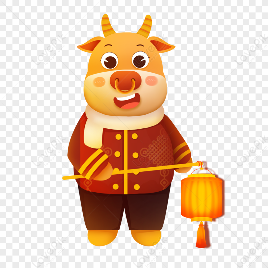 Cow Playing Lantern PNG Hd Transparent Image And Clipart Image For Free ...