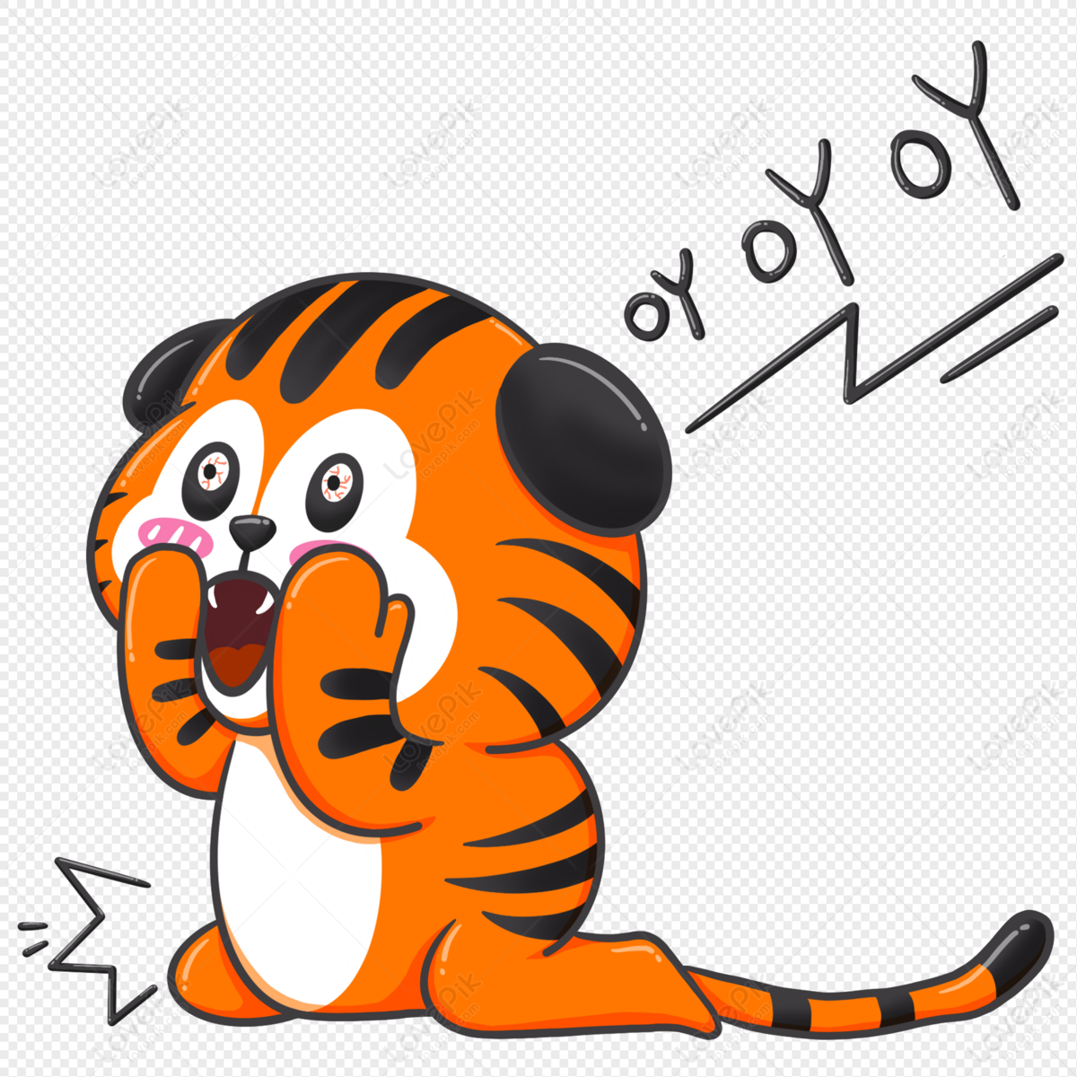 Hình ảnh Cute Little Tiger Crash Shout PNG Miễn Phí Tải Về - Lovepik
