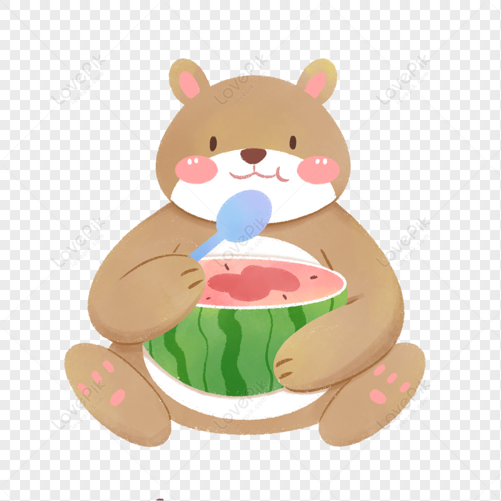 Dog Bear Eating Watermelon PNG Image Free Download And Clipart Image For  Free Download - Lovepik | 401940181