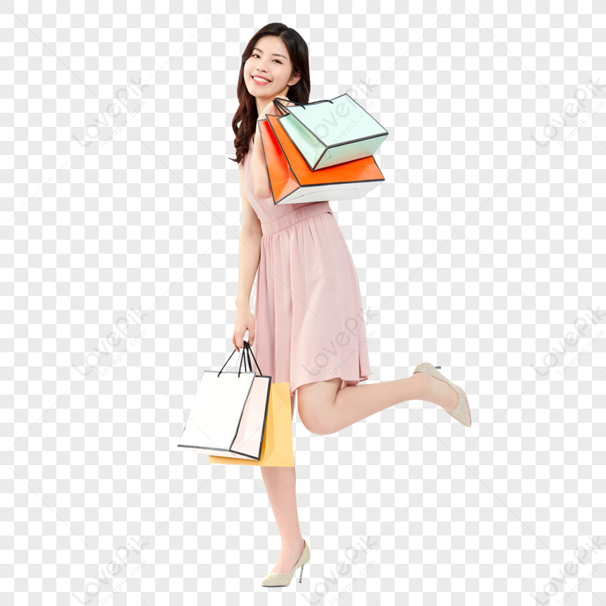 clipart lady shopping