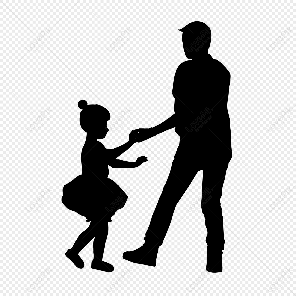 Father Girl Dancing Silhouette, Dad Daughter Silhouette, Family ...