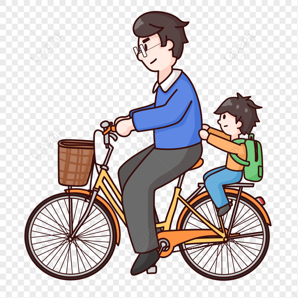 Hình ảnh Ngày Của Cha Trẻ Ngồi Trên Một Chiếc Xe đạp PNG Miễn Phí ...