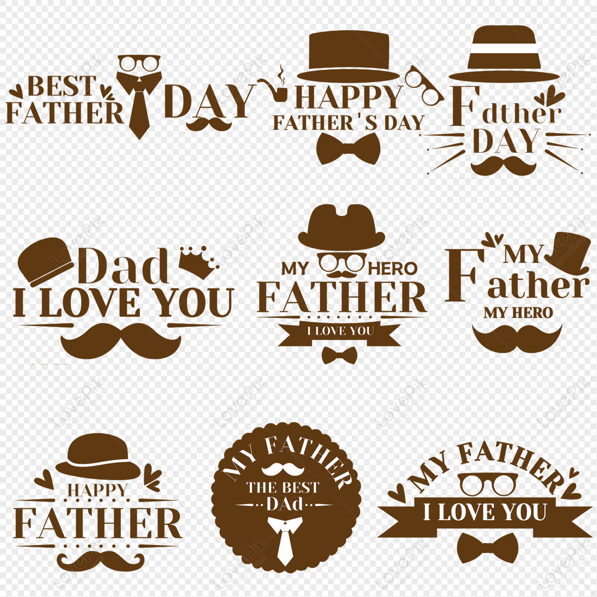 Father's Day Hat And Beard PNG Free PNG Images