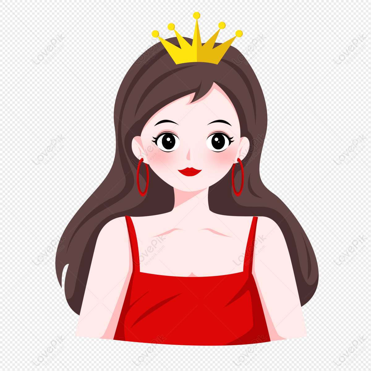 Cute Drawing Cartoon Girl For Profile Picture Vector, Girl, Cartoon Girl,  Girl Portrait PNG and Vector with Transparent Background for Free Download
