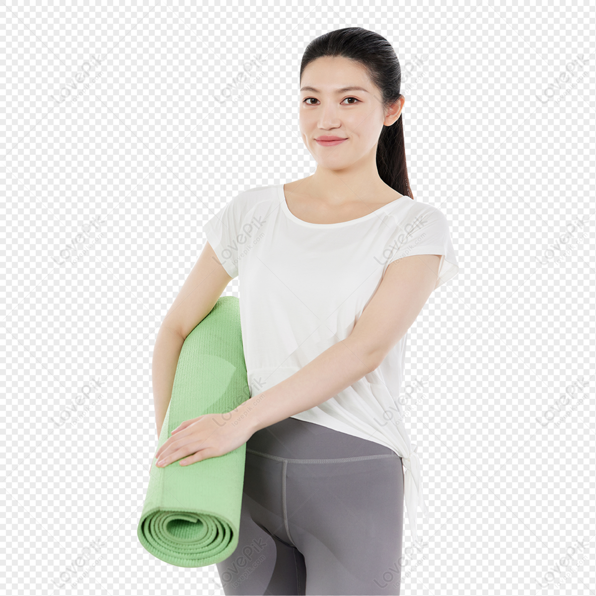 Female Holding Yoga Mat Image Show, Material, Plastic, Slim PNG