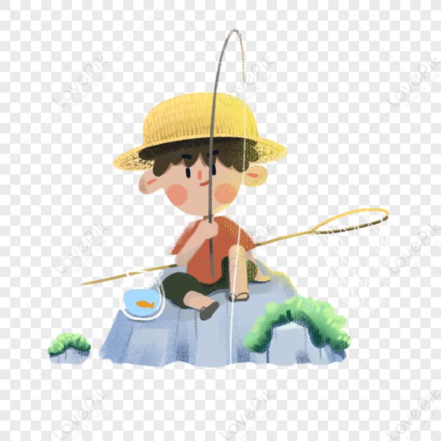 Fishing Boy, Big Summer, Fish, Boy Fishing PNG Transparent Image