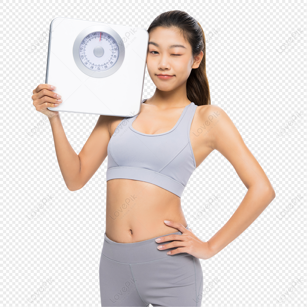 Slim Woman Holding A Weight Scale Japanese Girl Gym Photo Background And  Picture For Free Download - Pngtree