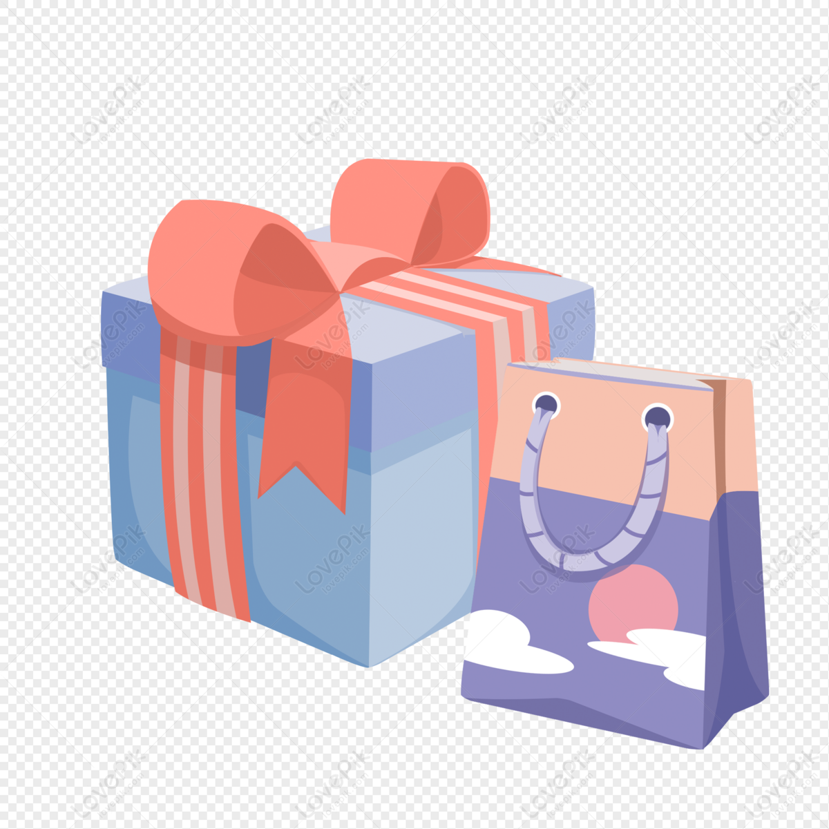 Gift Box Shopping Bag Cartoon Element PNG Transparent And Clipart Image For  Free Download - Lovepik | 401933536