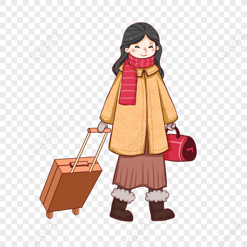 Girl Going Home During Spring Festival, Festival, Spring Home, Spring ...