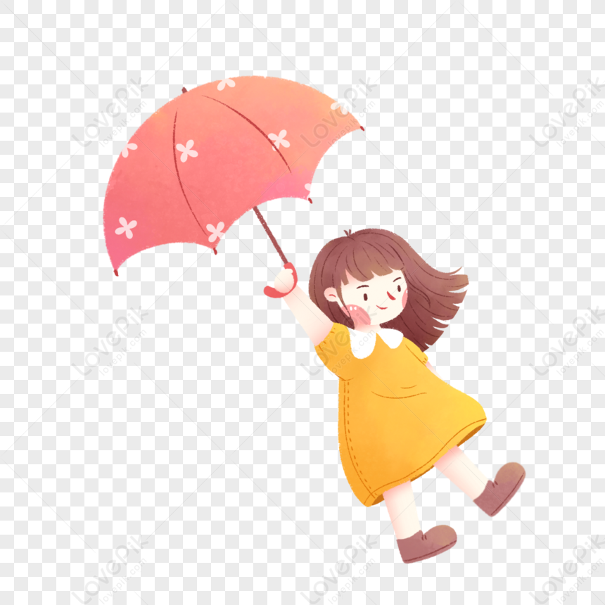 Girl Holding An Umbrella PNG Transparent Image And Clipart Image For ...