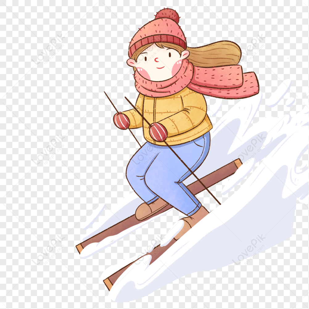 girl ski clip art