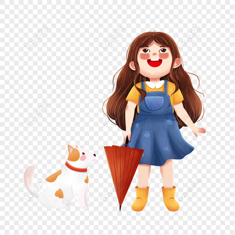 Girl With Dog Png Transparent And Clipart Image For Free Download - Lovepik  | 401930756