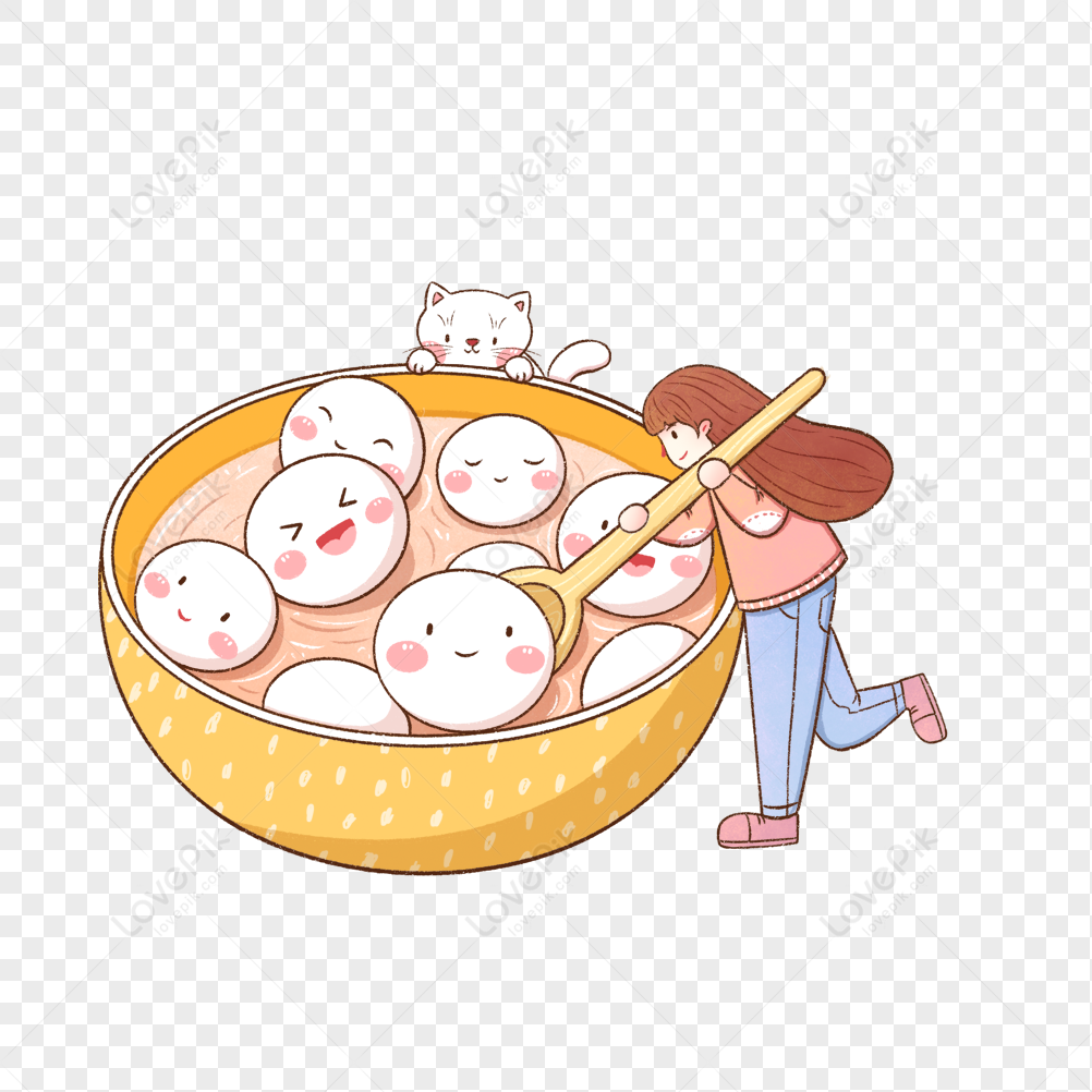 Girl With Glutinous Rice Balls PNG Hd Transparent Image And Clipart ...