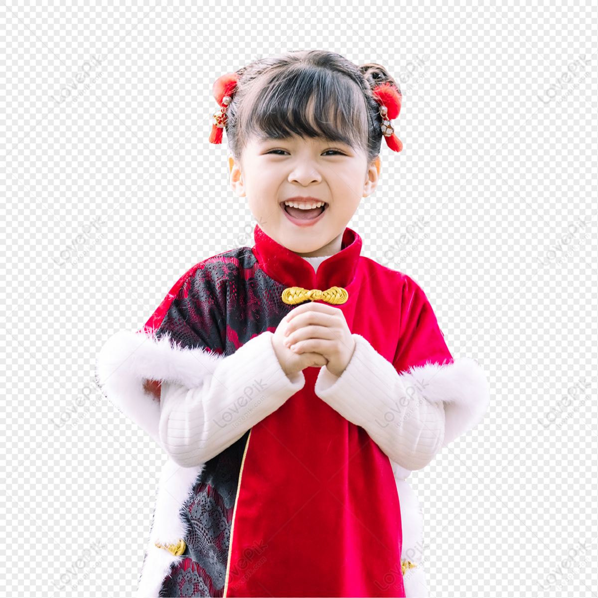 Hanfu Chinese Style Cute Children Play For The New Year PNG White ...