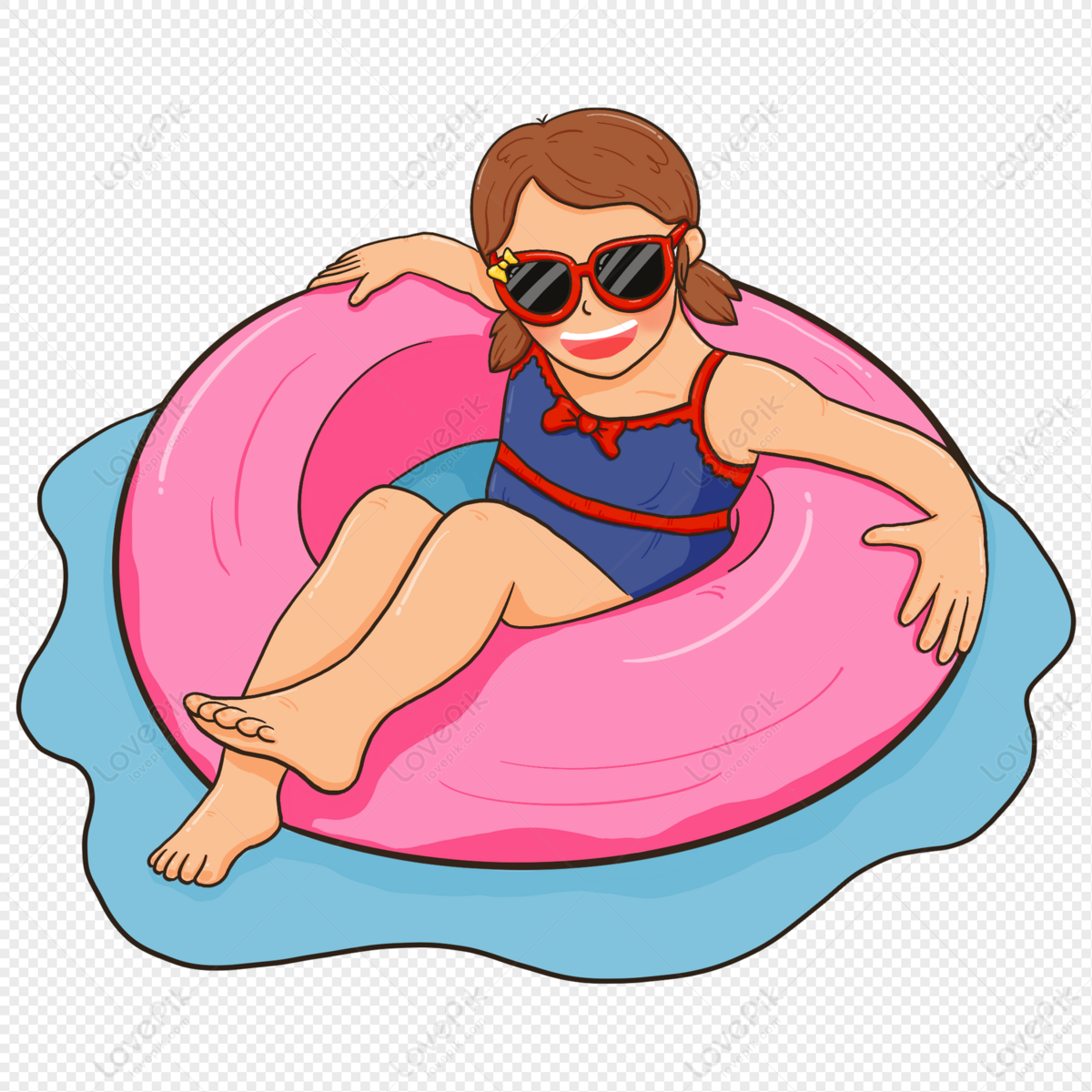 Hot Little Girl Swimming In Summer PNG Transparent And Clipart Image For  Free Download - Lovepik | 401946346
