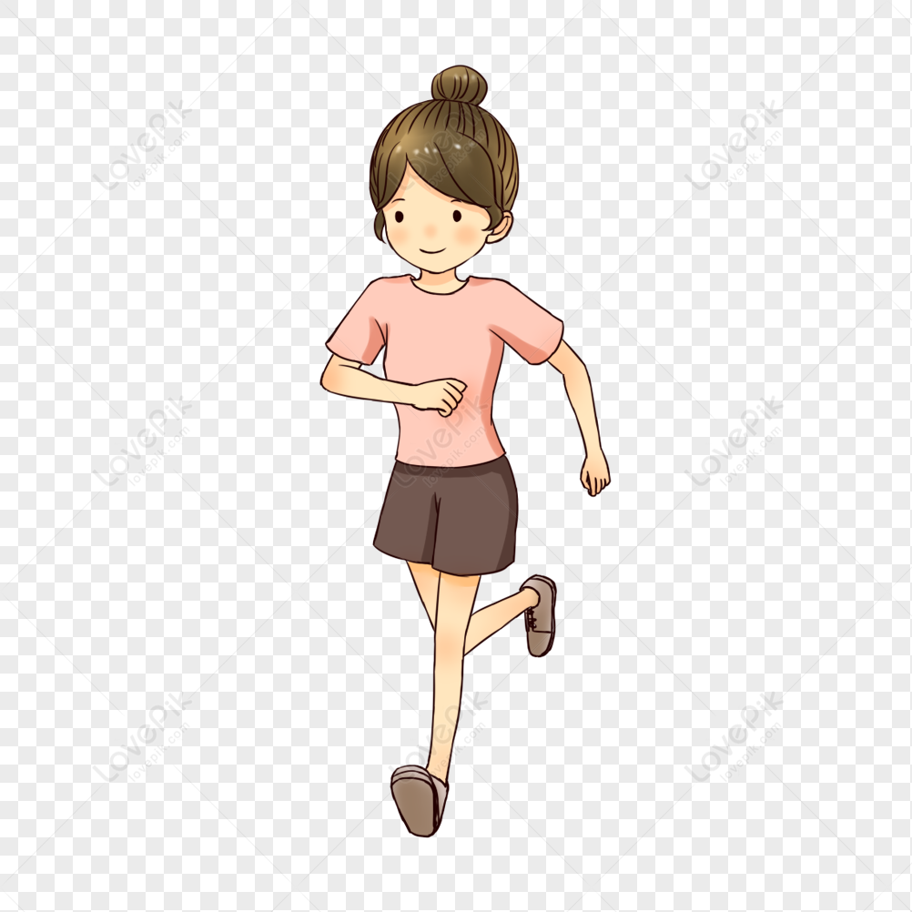 girl jogging clipart images