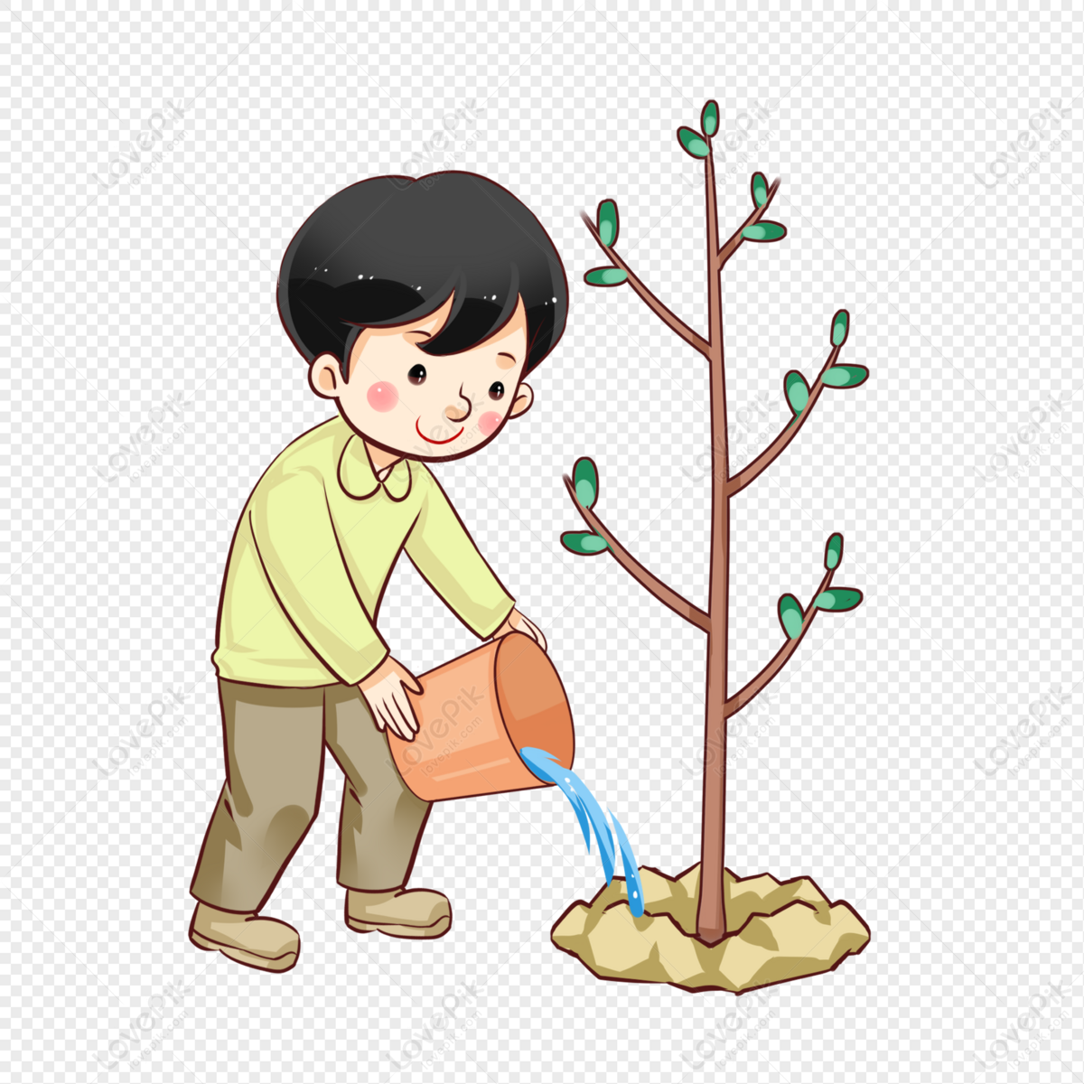 Child Planting A Tree Cliparts, Stock Vector and Royalty Free Child  Planting A Tree Illustrations