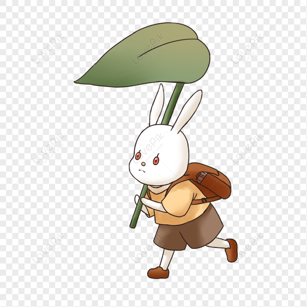 Rabbit Running On The Leaves PNG Transparent And Clipart Image For Free  Download - Lovepik | 401893986