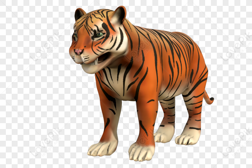 Tigre 3D foto de stock. Imagem de isolado, animal, grande - 36338776