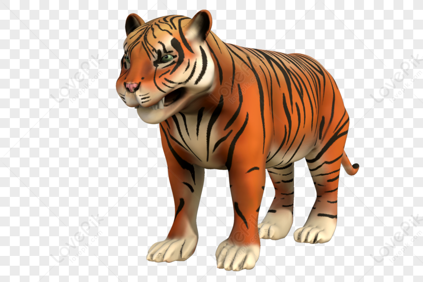 Animado Tigre 3D model - Baixar Animais no