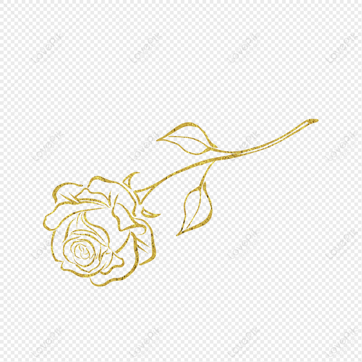 Flor Rosa Dourada Do Dia Dos Namorados PNG Imagens Gratuitas Para Download  - Lovepik