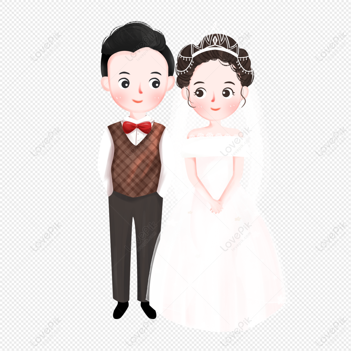 Valentines Day Hand Drawn Married Cartoon Bride And Groom PNG Image Free  Download And Clipart Image For Free Download - Lovepik | 401896691
