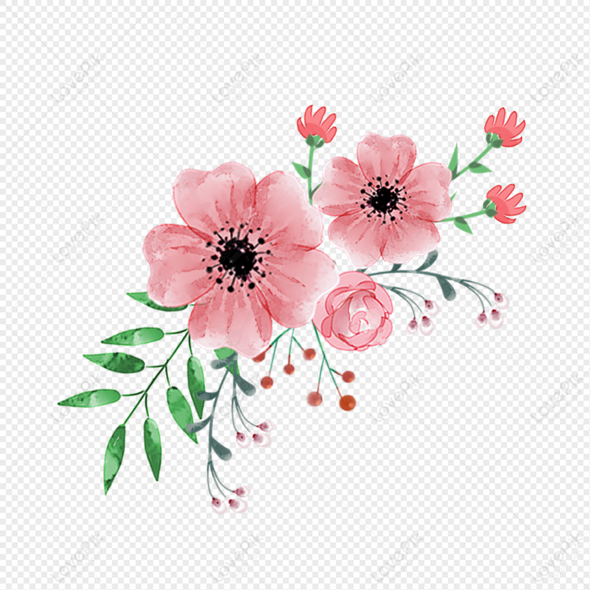 Free Pink Flowers Transparent Background, Download Free Pink