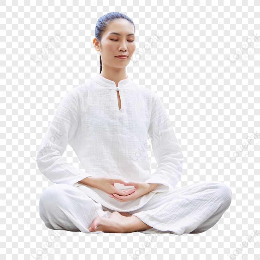 Zen Yoga Woman Sitting, Zen, Material, Yoga Woman PNG Picture And ...