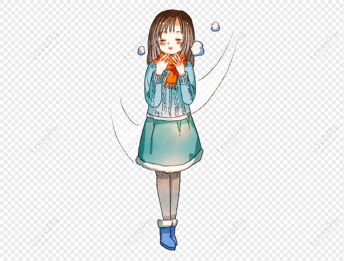 A Girl Who Feels Cold PNG White Transparent And Clipart Image For Free  Download - Lovepik | 402015462