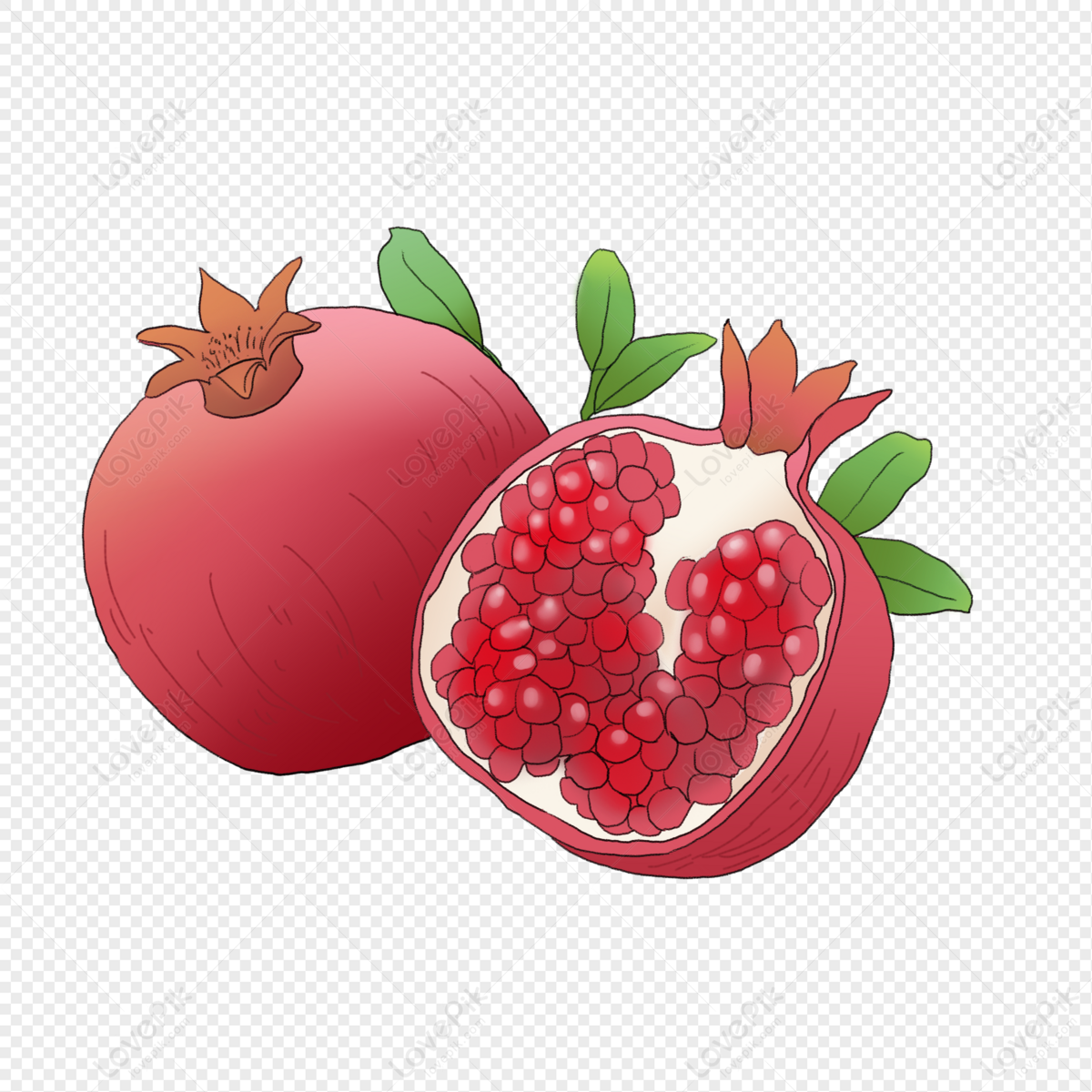 Elementos De Dibujos Animados De Frutas De Granada En Otoño PNG Imágenes  Gratis - Lovepik
