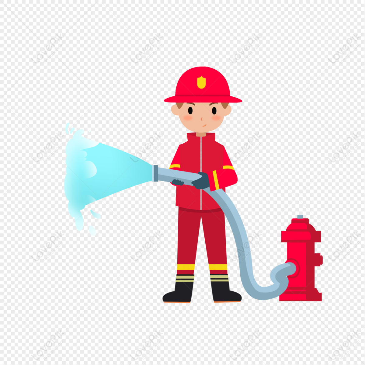 Cartoon Elements Of Firefighter Characters On Fire Day PNG Transparent  Image And Clipart Image For Free Download - Lovepik | 402016567