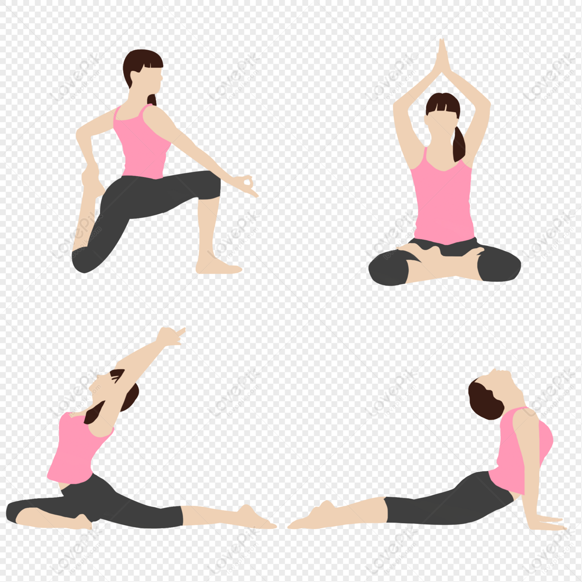 Cartoon Yoga PNG Images With Transparent Background